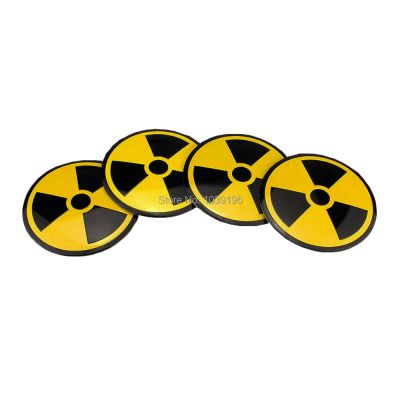 【cw】 4 x Car Styling Biochemical Hazards Metal Alloy Cap Stickers Hub Decals Emblems