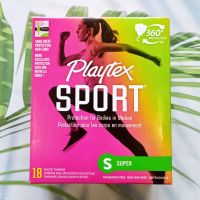 ผ้าอนามัยแบบสอด เหมาะกับวันมามาก Sport® Plastic Applicator Tampons 360 protection, Super 18, 36 or 48 Pieces (Playtex®)