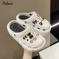 2022 Fashion Women Slippers Sandals Platform Clogs With Charms Thick Sole EVA Flip Flops Comfortable Casual Shoes For Female 41