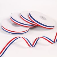 10Yards/Lot Three Color Blue White Red France Grosgrain Ribbon for Fresh Flower Bunch Bouquet Gifts Boxes Packing Decoration