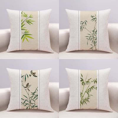 【SALES】 Modern Chinese style small fresh bamboo study homestay pillow simple green mahogany sofa bedroom big cushion