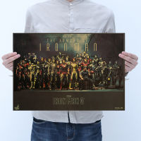 【D006】Iron Man Collection Characters Collection Vintage Kraft Paper Poster Bar Cafe Restaurant Decorative Painting Wall Decorative Sticker