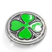 Muy Bien Green Luck Four Leaf Clover Plating Belt Buckle Western Cowboy Metal Tool Buckles Personalized Belts Accessories