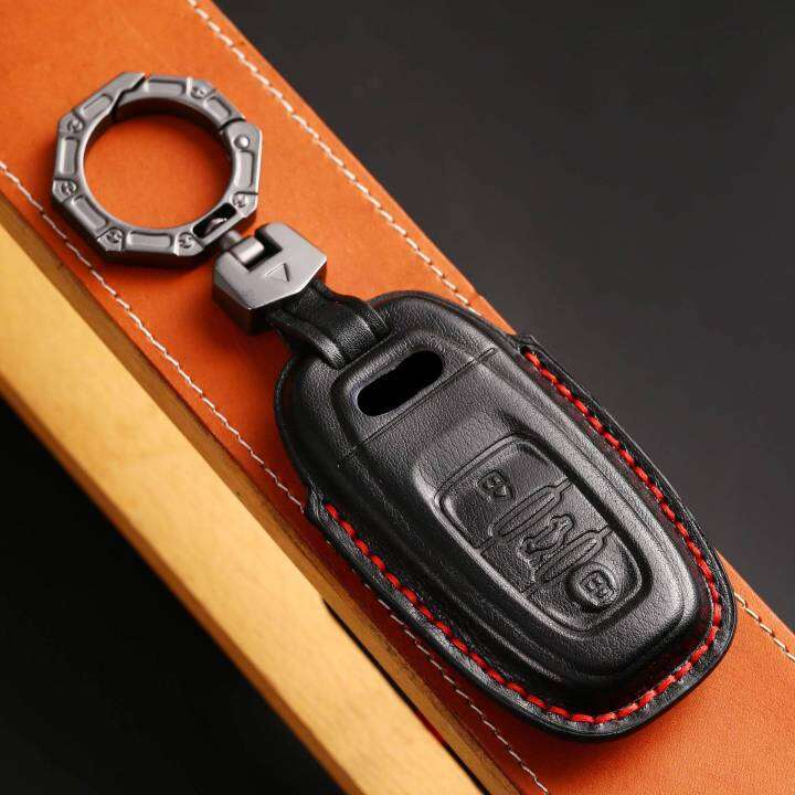 luxury-real-leather-car-key-case-cover-fob-holder-for-audi-a6-a4l-a5-a7-a8l-q7-q8-q3-a3-keyring-pouch-shell-keychain-protector