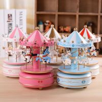 Creative Carousel Music Box Cake Decorations Clock Octave Box Living Room Decorative Ornaments Valentines Day New Year Gifts