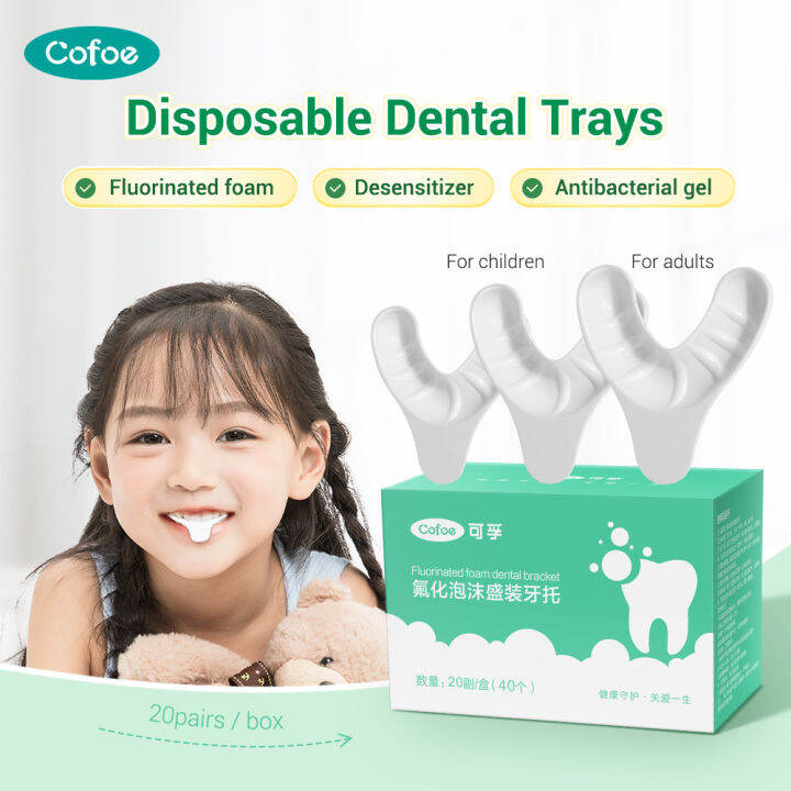Cofoe Dental Impression Trays Disposable Fluoride Foam Tray Teeth Braces Mouth Trays Mouth Guard