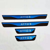 Blue For BYD Atto 3 2022 Stainless Steel Door Sill Scuff Plate Protection Sticker Car Styling Accessories 2020 2021