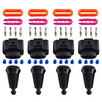 4 Set Ignition Coil Wiring Harness Connector Plug Repair Kit Replacement Black for A4 A6 A8 Golf