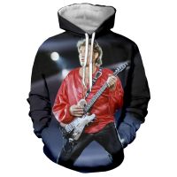 Sudadera con capucha con estampado 3D de Johnny Hallyday para hombre y mujer, suéter informal de gran tamaño, estilo Hip Hop y Rock, a la moda, 2023