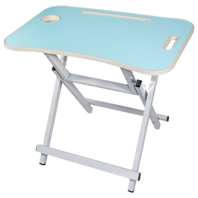 โต๊ะพับ โต๊ะเรียนหนังสือ โต๊ะเขียนหนังสือ โต๊ะคอม โต๊ะทำงาน สีฟ้า ขนาด60*40*52cm พร้อมส่ง