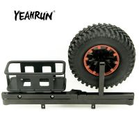 YEAHRUN Bemper Belakang โลหะ CNC พร้อมชุดชั้นวางขนส่งยางสำรองสำหรับ D90 D110 1/10ตีนตะขาบ RC อุปกรณ์ชิ้นส่วนอัพเกรดรถยนต์