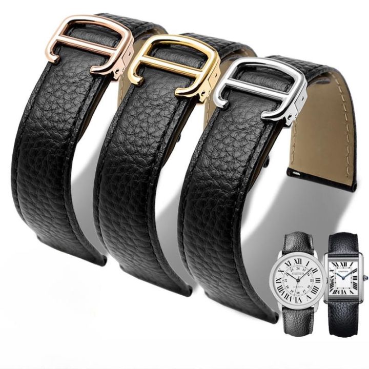 สายนาฬิกาหนังแท้สำหรับ-cartier-tank-london-solo-series-watchband-men-women-20mm