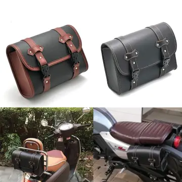 Leather saddle deals bag for motorcycle