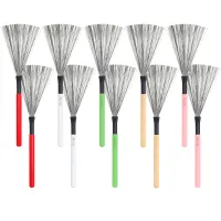 1 Metal Wire Drum Brushes Cleaning Jazz Musical Retractable Wood Handle Cleaner