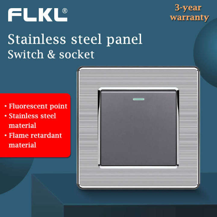 FLKL Wall Power Switch Modern Lighting Switch Universal 19 Pin Plug