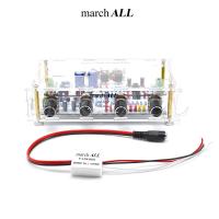 MarchAll PR-4558G12 ชุดสำเร็จ เคสใส ฟรี กล่องจ่ายไฟรถ และไฟบ้านผ่านอะแดปเตอร์ 12V ได้ PR-4558 Pre-Amp ปรี-แอมป์ ปรับทุ้ม-แหลม ซ้ายขวา อิสระ สเตอริโอ โทน ค