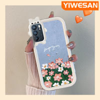 YIWESAN เคสสำหรับ OPPO Reno 6 5G Reno 6 Pro 5G 6Z Reno 5G ลายดอกไม้น้ำมันเคสพิมพ์ลายโบว์เคสนิ่มกันกระแทกเคสโทรศัพท์โปร่งใสฝาครอบป้องกันเลนส์กล้องถ่ายรูป TPU ซิลิกาเจลป้องกันการขัดถู