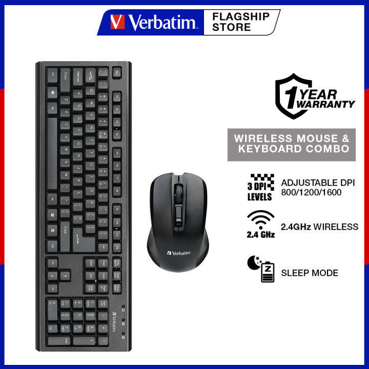 Verbatim 2.4GHz Wireless Keyboard & Mouse Combo Local SG Warranty 66519
