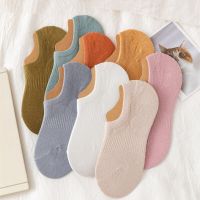 5 Pairs/Lot Womens Socks Cotton Summer New Solid Color Invisible Low Cut Socks Female Multipack Plain No Show Socks Anti-slip Socks Tights