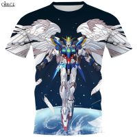 2023 In stock New Handsome Gundam Pattern 3D Personality Print  Loose Mens and Womens Short-sleeved T-shirt Tops，Contact the seller to personalize the name and logo