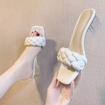 White glass sale heels