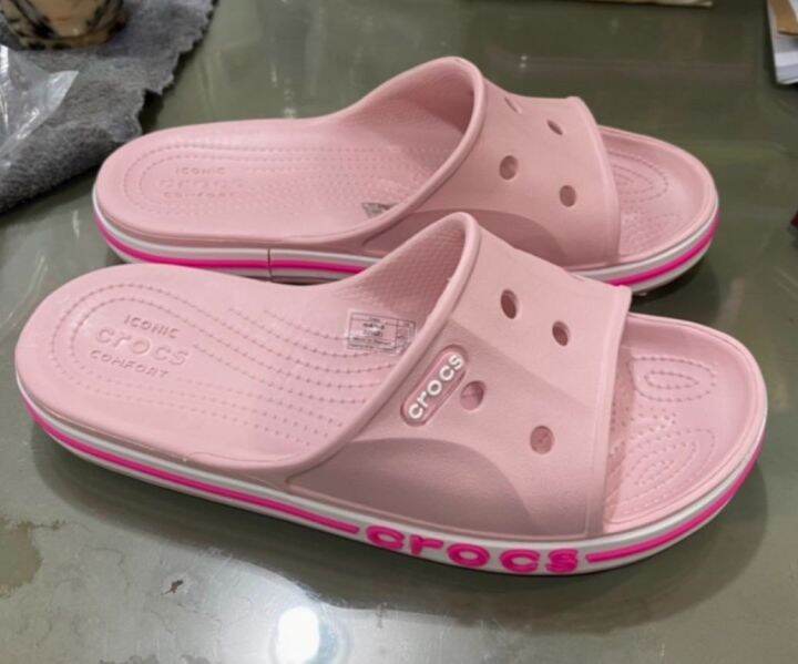 รองเท้า-crocs-bayaband-slide-hold-12-jibbitz-slot-รองเท้าแตะสวม-ของผู้หญิง-amp-ผู้ชาย-สินค้าพร้อมจัดส่งจากไทย