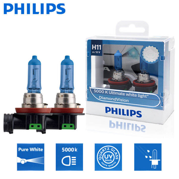 2x-philips-h11-12v-55w-diamond-vision-5000k-super-white-light-หลอดไฟฮาโลเจนไฟหน้าอัตโนมัติหมอกโคมไฟ-12362dvs2-dliqnzmdjasfg