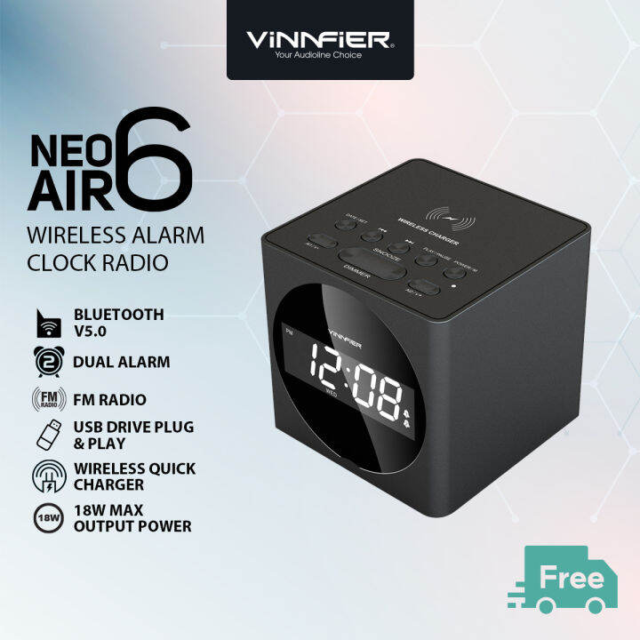 Vinnfier Neo Air 6 Wireless Charging Bluetooth Speaker with Alarm Clock