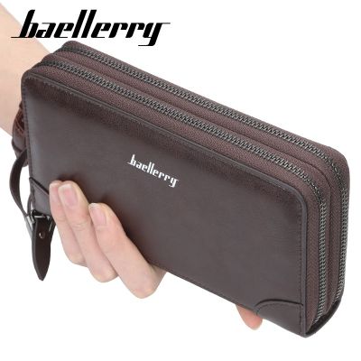 （Layor wallet） ชื่อแกะสลัก Baellerry Men 39; S Long Purse Men Wallets Men Clutch Wallets Business Large Capacity High Quality Brand Male Purse