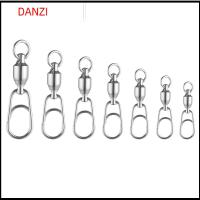 00DANZI00 5Pcs/Pack เสริมสร้าง ตะขอเกี่ยวสแตนเลส อุปกรณ์ตกปลา แบริ่งหมุน ขั้วต่อจิ๊ก สแน็ปกลิ้ง แหวนแยกรูปไข่