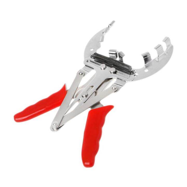 adjustable-piston-ring-plier-clamp-powerful-expander-remover-car-repair-handheld-tool-nickel-plated-surface-rubber-coated-handle