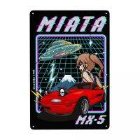 Retro Miata MX-5 โลหะโลโก้ที่กำหนดเองแผ่นดีบุกลานผนังบาร์ศิลปะตกแต่ง 20 * 30 ซม