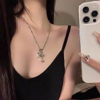 [COD] No. 5343 double cross 925 silver necklace female decoration light luxury niche design high-end accessories hot girl clavicle chain