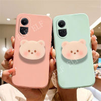 เคสโทรศัพท์เนื้อนิ่ม TPU แฟชั่นใหม่2023สำหรับ OPPO Reno 10 5G เคสให้ความรู้สึกกันกระแทก Oppo Reno 10 / Reno 10 Pro/ Reno10 Pro + ฝาครอบ OPPO Reno 10Pro Plus 5G พร้อมที่ใส่ที่ตั้งรูปหมีการ์ตูนน่ารัก