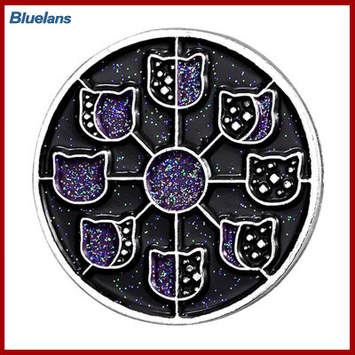 Bluelans®ป้ายเคลือบสำหรับเสื้อผ้าทำจากเครื่องประดับอัญมณีอัลลอยลายเฟสของดวงจันทร์แบบหมุดเข็มกลัด
