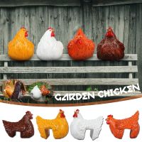 Resin Rooster Chicken Desktop Decor Rooster Garden Statue Chicken Yard Art Outdoor Decor Farm Animal Lawn Decor