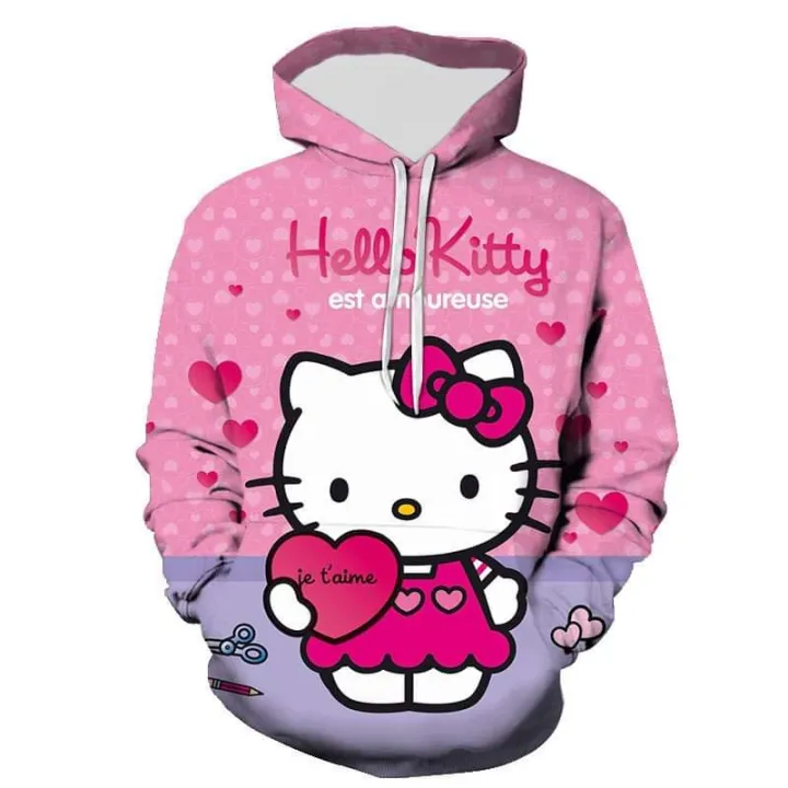 HELLO KITTY Unisex 3D Digital Printed Casual Sweatshirt Cotton Hoodie  Jacket | Lazada PH