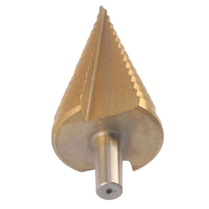 hss-step-cone-drill-bit-4-42mm-14-sizes-round-shank-hole-cutter-tool-high-speed-steel