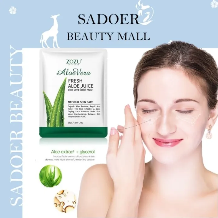 Sadoer. Acne Treatment Relieve Aloe Vera Facial Mask 1pc Aloe Skin Care 