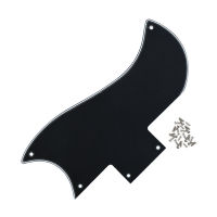 FLEOR SG Guitar Pickguard Scratch Plate 3Ply สีดำพร้อมสกรูสำหรับ SG 61 RI Guitar Parts