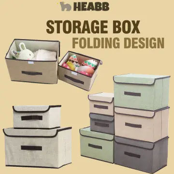 2in1 Plain Color Foldable Storage Box Organizer With Cover set