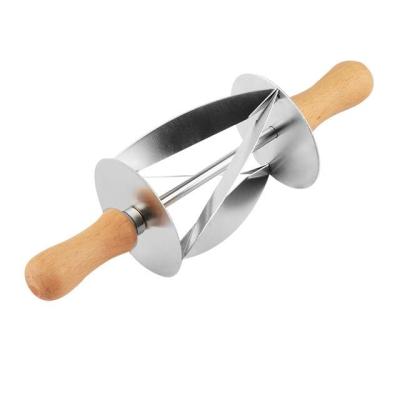 【⊕Good quality⊕】 congbiwu03033736 เครื่องตัดม้วนสแตนเลส Upspirit สำหรับทำมีดทำครัวอบแป้งครัวซองขนมปังล้อมีดขนมด้ามไม้