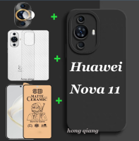 (4 In1) สำหรับ Huawei Nova 11 Nova 9SE Nova 7i Nova 8i สีลูกอม Angel Eyes ซิลิโคนนิ่มเคสโทรศัพท์ + ฟิล์มเซรามิกหน้าจอ + ฟิล์มเลนส์ + ฟิล์มด้านหลัง