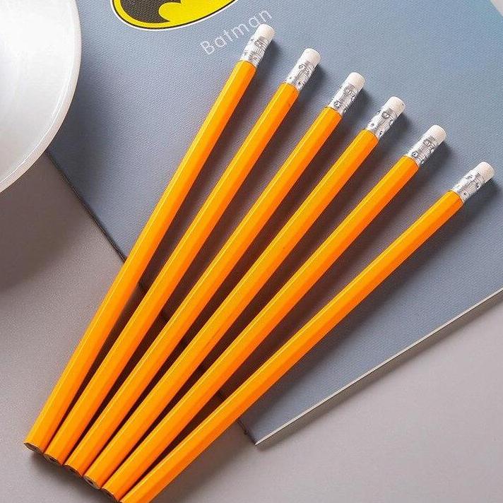 100pcs Practical Wooden HB Pencil With Eraser Simple Office School Supplies For Kids Painting Writing Pens Stationery Wholesale