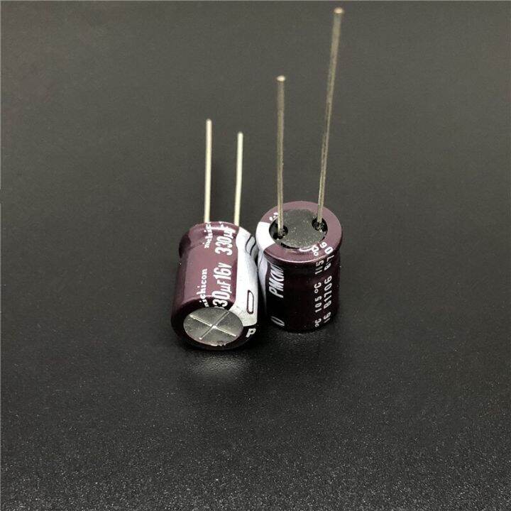 10pcs-100pcs-330uf-16v-nichicon-pm-series-10x12-5mm-16v330uf-low-impedance-aluminum-electrolytic-capacitor