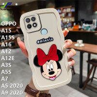 JieFie เคสโทรศัพท์มินนี่น่ารักสำหรับ OPPO A15,A15S/A5S / A3S / A5 2020 / A9 2020 / A7 / A12 / A16 / A12E ขอบคลื่น TPU นุ่มเคส iPhone ป้องกันกล้อง