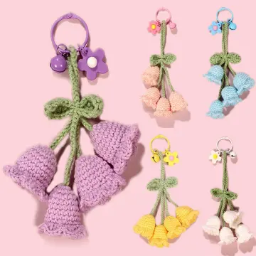 FyeZoe handknit keychain,keyring, amigurumi,crochet flower,bag charm gift
