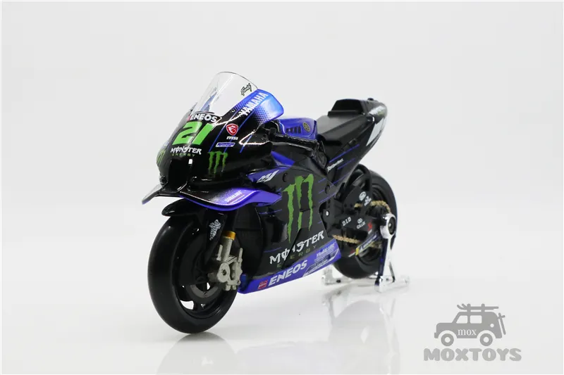 Mais Yamaha Factory Racing Team Motocicleta Modelo, Morrer Moto GP Corrida,  Fundição Liga, Coleção Presente Brinquedo, 1:18, Novo, 2022, #21, #20