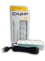 Champ รางปลั๊กไฟ มาตราฐานมอก.2432-2555 เต้าเสียบ 3 ช่อง 3 สวิทช์ สายไฟยาว 3 เมตร รางปลั๊กพ่วงป้องกันไฟกระชาก มีม่านนิรภัย มีเบรคเกอร์ ปลั๊กไฟคุณภาพสูง