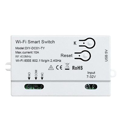 Tuya WiFi Smart Switch Multiple-Control DIY Timer 1CH 7-32V USB 5V 2.4G WiFi Smartlife Home Automation Module for Alexa Google Home IFTT